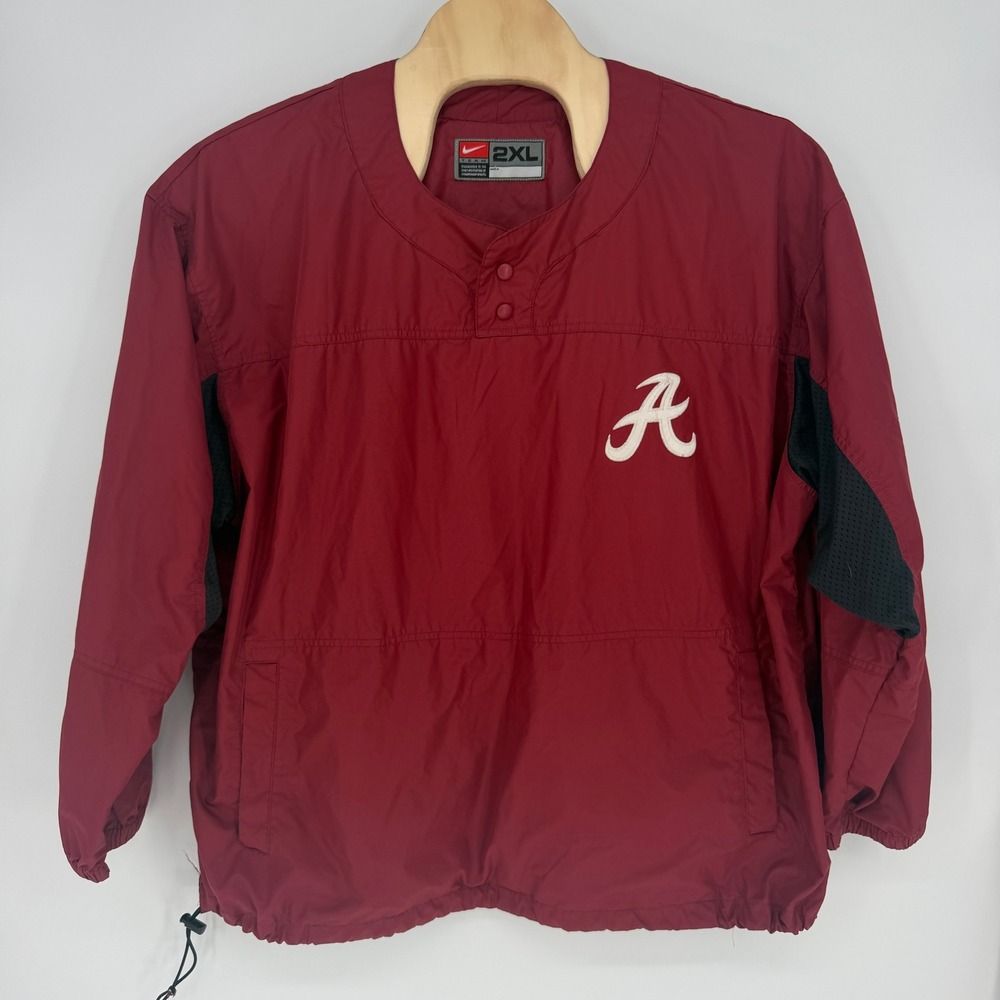 Nike Team Alabama Crimson Tide Windshirt Pullover Red Mens 2XL 2392-8033